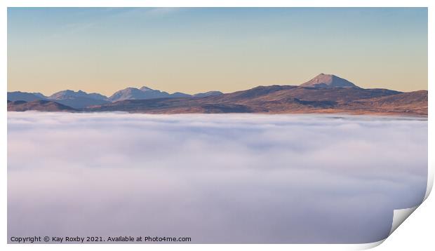 Ben Lomond and the Arrochar Alps cloud inversion Print by Kay Roxby