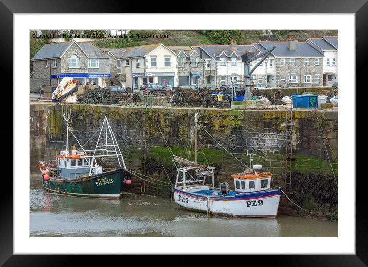 Porthleven Harbour with Two Fishing Boats  Framed Mounted Print by Nick Jenkins