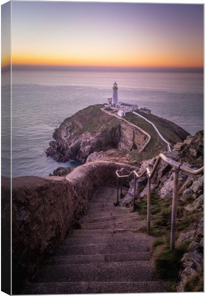 Stairway To Southstack Lighthouse Canvas Print by Liam Neon