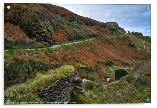 The path to Tintagel Castle, Cornwall Acrylic by Gordon Maclaren