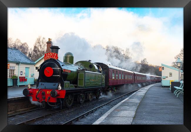 The NYMR Santa Special Framed Print by Kevin Winter