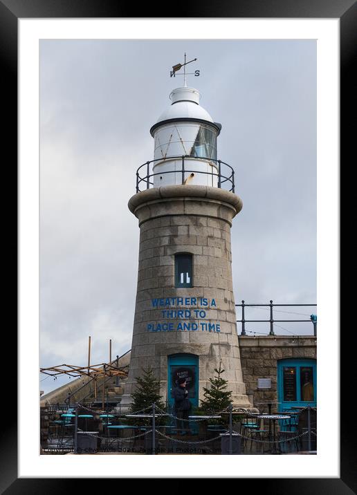 Lighthouse on the Harbour Arm Framed Mounted Print by Clive Wells