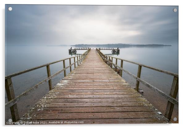 Serene Hamworthy Lake Pier Acrylic by Daniel Rose