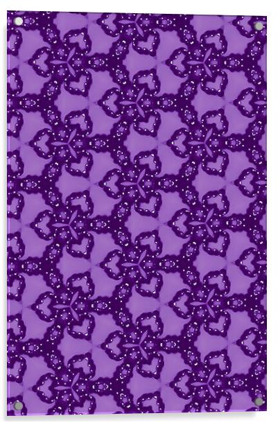 Purple Hearts Acrylic by Vickie Fiveash