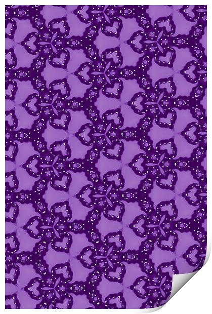 Purple Hearts Print by Vickie Fiveash