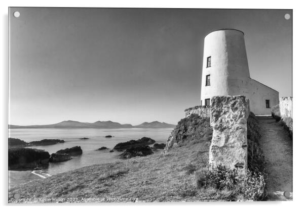 Tyr Mawr lighthouse  Acrylic by Kevin Hellon