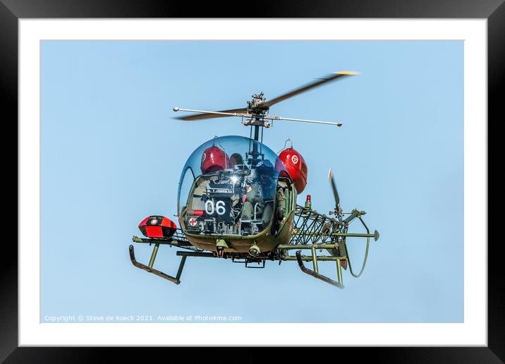 Bell 47 helicopter MASH Framed Mounted Print by Steve de Roeck