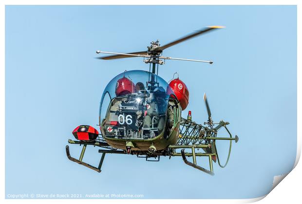 Bell 47 helicopter MASH Print by Steve de Roeck