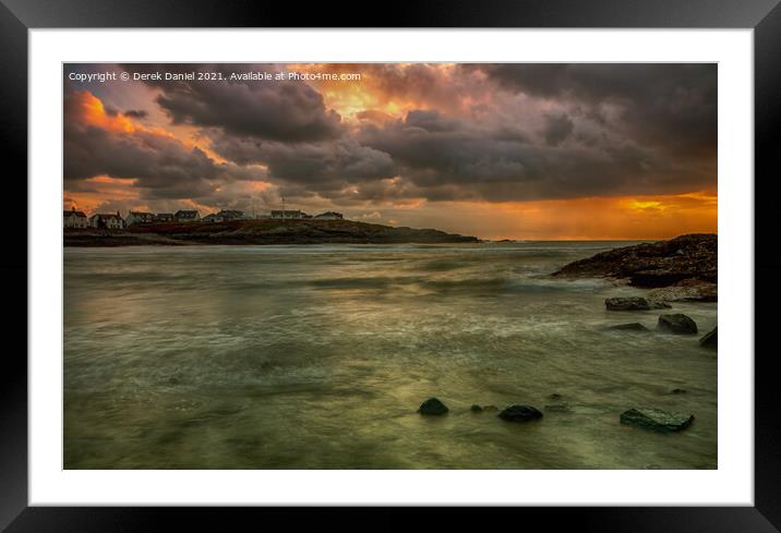 Breathtaking Trearddur Bay Sunset Framed Mounted Print by Derek Daniel
