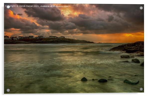 Breathtaking Trearddur Bay Sunset Acrylic by Derek Daniel