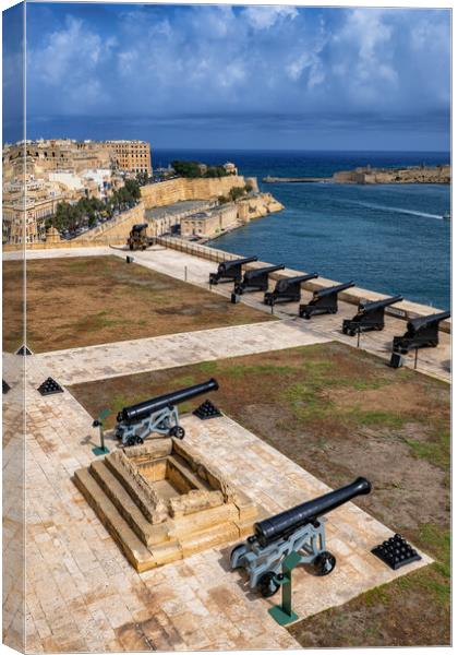 Valletta Saluting Battery In Malta Canvas Print by Artur Bogacki