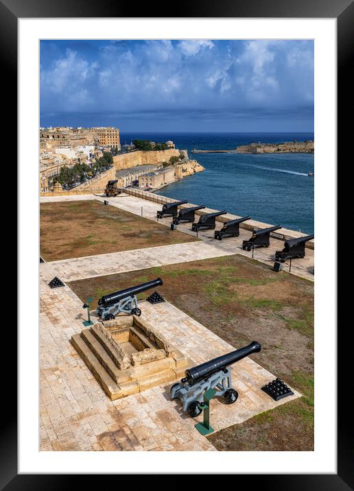 Valletta Saluting Battery In Malta Framed Mounted Print by Artur Bogacki