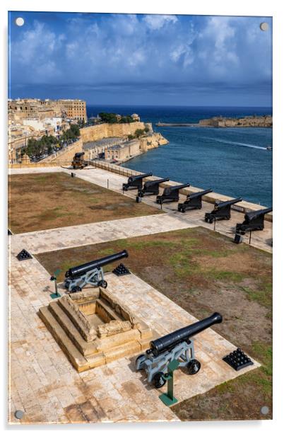 Valletta Saluting Battery In Malta Acrylic by Artur Bogacki