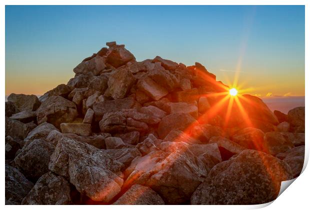 Sunset over the Cairn Print by Leighton Collins