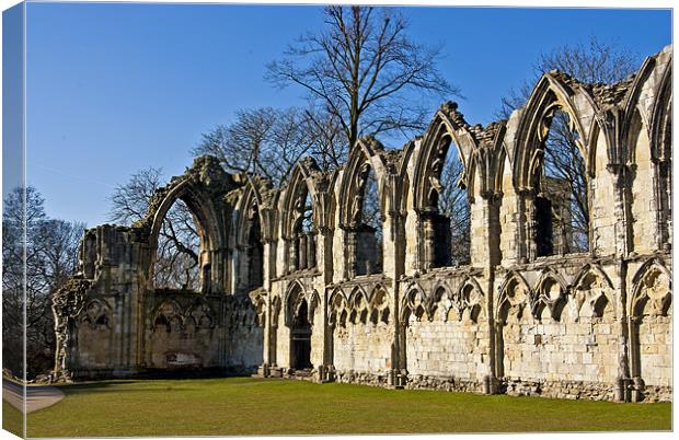 St Mary's Abbey Ruins Canvas Print by Trevor Kersley RIP