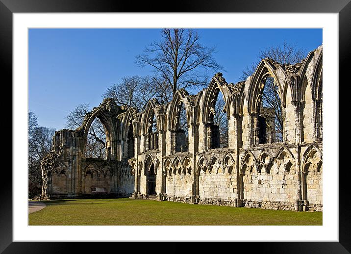 St Mary's Abbey Ruins Framed Mounted Print by Trevor Kersley RIP