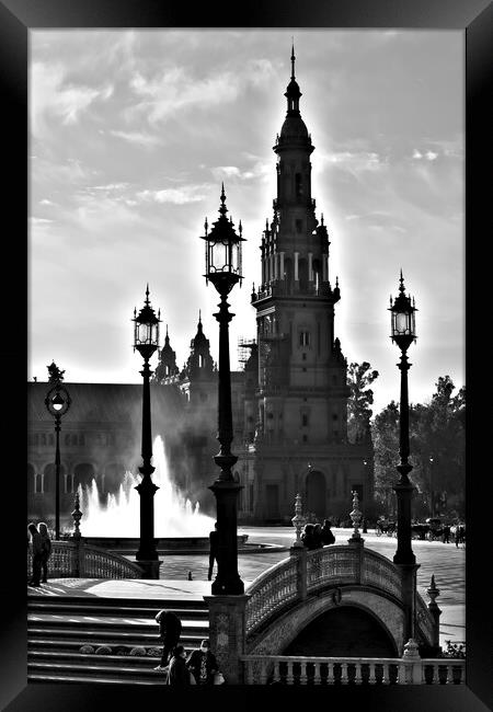 The Square of Spain, in Seville. Seville traditional architecture 1 Framed Print by Jose Manuel Espigares Garc