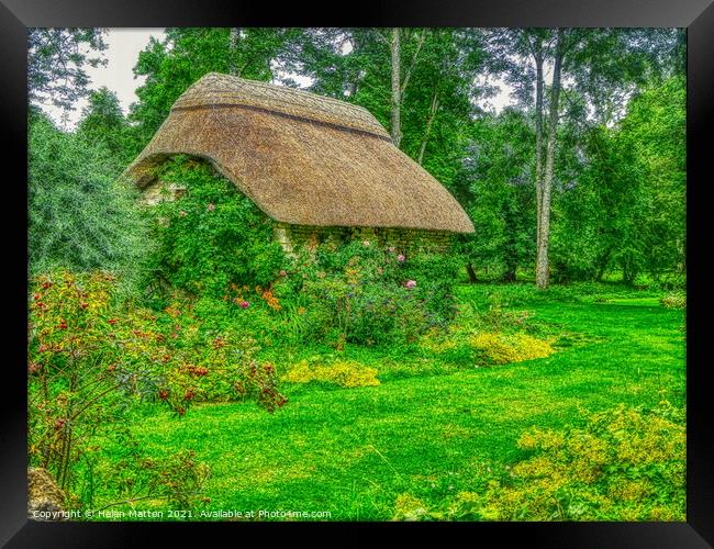 Thatched Cottage Garden  Framed Print by Helkoryo Photography