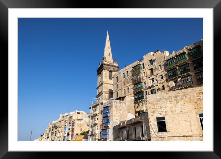 Old City of Valletta in Malta Framed Mounted Print by Artur Bogacki