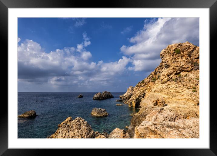 Malta Sea Coast Framed Mounted Print by Artur Bogacki