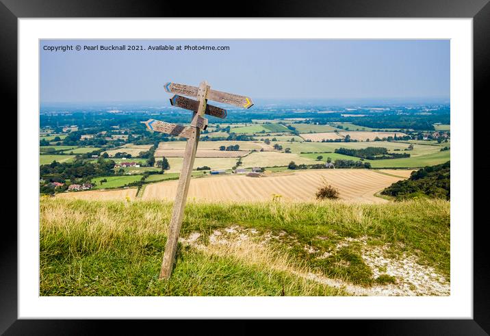 South Downs View Sussex Framed Mounted Print by Pearl Bucknall