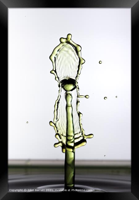 Tall Green Splash Framed Print by John Barratt