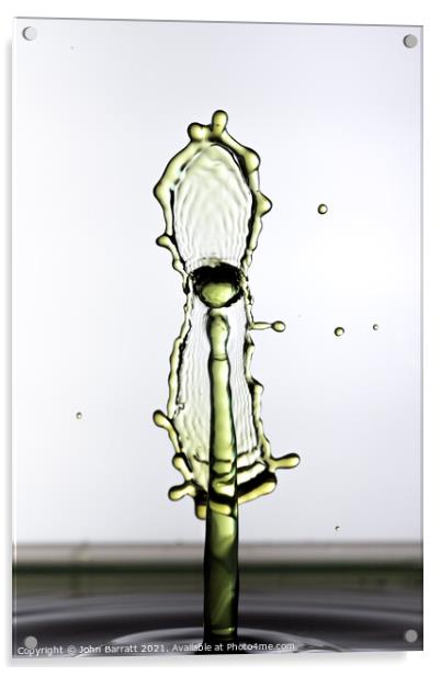Tall Green Splash Acrylic by John Barratt