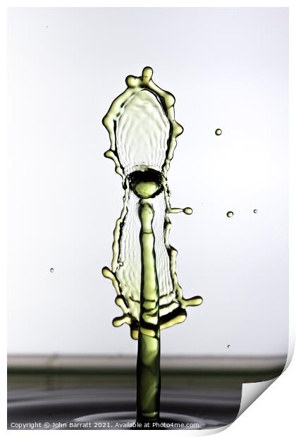 Tall Green Splash Print by John Barratt