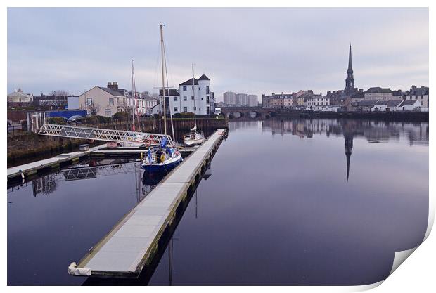 Ayr, reflections at Ayr marina SW Scotland Print by Allan Durward Photography