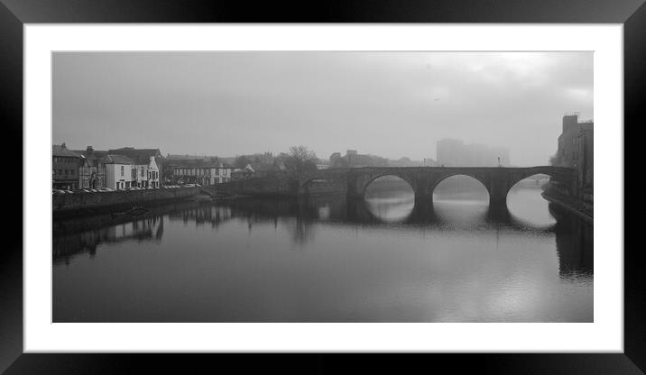 Ayr`s Auld Brig in the mist Framed Mounted Print by Allan Durward Photography