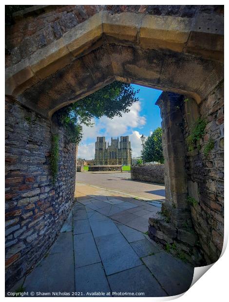 Archway leading to Wells Cathedral Print by Shawn Nicholas