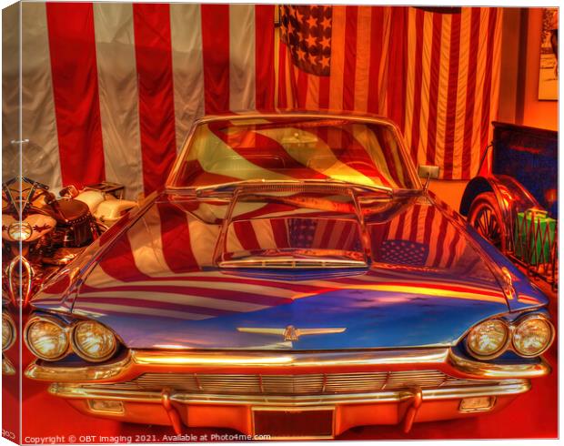 Ford Thunderbird Star's And Stripe USA Extravaganza   Canvas Print by OBT imaging