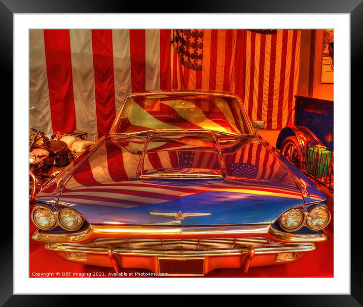 Ford Thunderbird Star's And Stripe USA Extravaganza   Framed Mounted Print by OBT imaging
