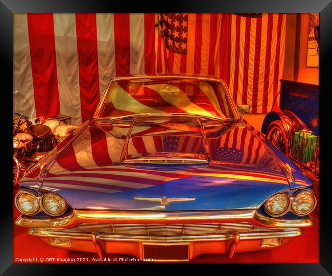 Ford Thunderbird Star's And Stripe USA Extravaganza   Framed Print by OBT imaging