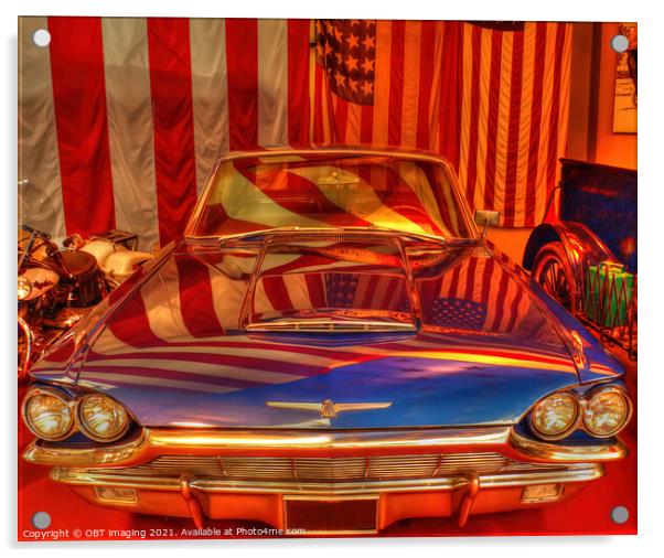 Ford Thunderbird Star's And Stripe USA Extravaganza   Acrylic by OBT imaging
