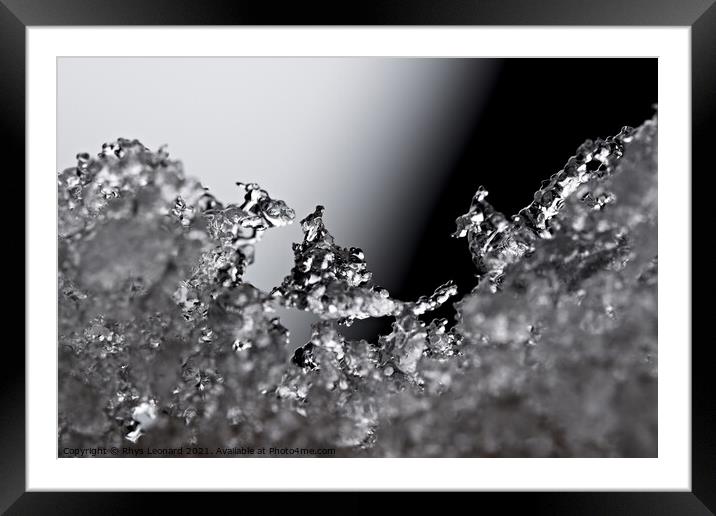 Thawing snow or frost, super macro close up image, Icy winter theme Framed Mounted Print by Rhys Leonard