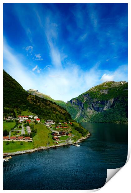 Geiranger Fjord Print by Gerry Walden LRPS