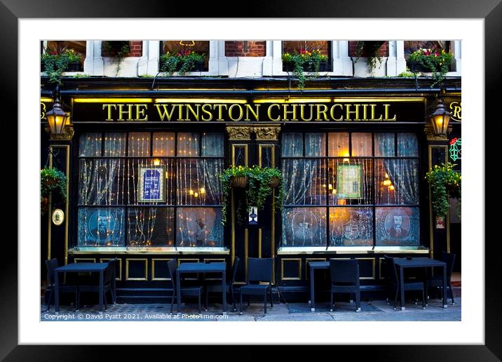 The Winston Churchill Pub  Framed Mounted Print by David Pyatt