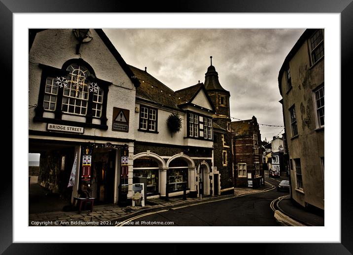 Bridge street in Lyme Regis  Framed Mounted Print by Ann Biddlecombe