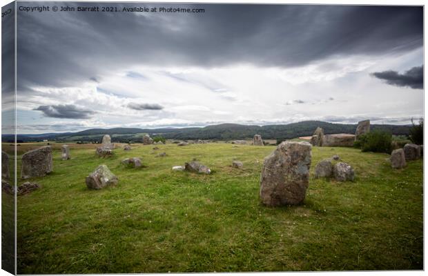 Tomnaverie Stone Circle Canvas Print by John Barratt