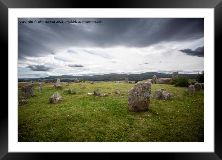 Tomnaverie Stone Circle Framed Mounted Print by John Barratt