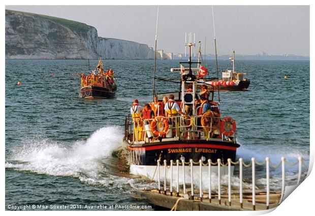 Swanage Lifeboat Print by Mike Streeter