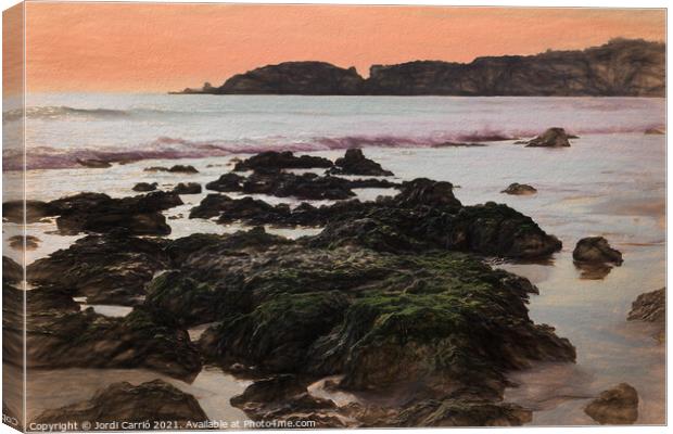 Beaches and cliffs of Praia Rocha - 8 Picturesque Edition  Canvas Print by Jordi Carrio