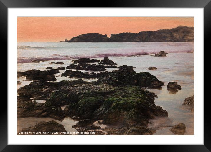 Beaches and cliffs of Praia Rocha - 8 Picturesque Edition  Framed Mounted Print by Jordi Carrio