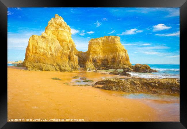 Beaches and cliffs of Praia Rocha, Algarve - 7 - Picturesque Edi Framed Print by Jordi Carrio