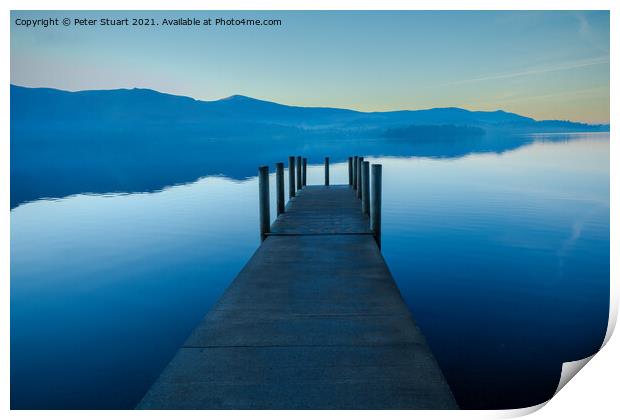 Cloud inversion on Lake Derwentwater near Keswick  Print by Peter Stuart