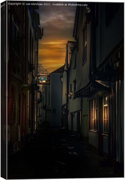 Looe - Sunset Alleyway Canvas Print by Lee Kershaw