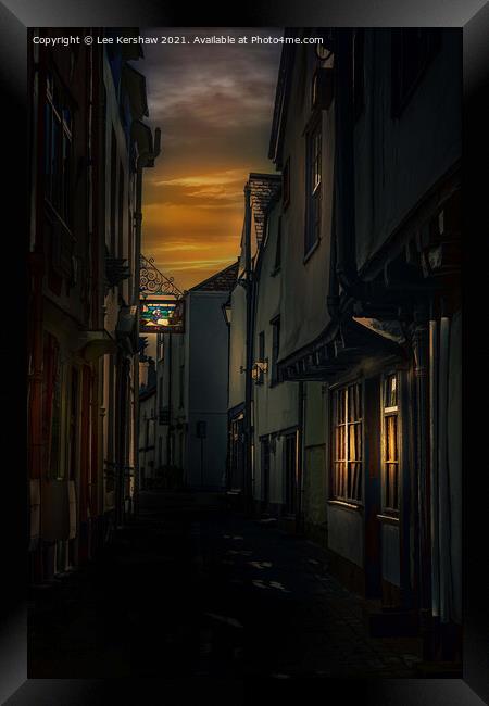 Looe - Sunset Alleyway Framed Print by Lee Kershaw