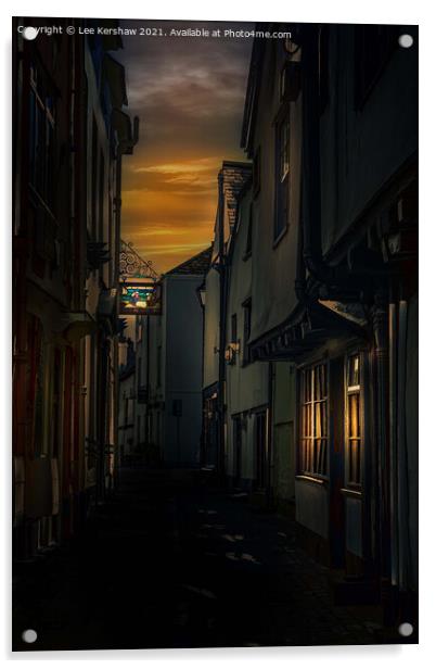 Looe - Sunset Alleyway Acrylic by Lee Kershaw