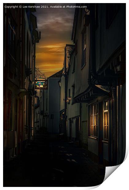 Looe - Sunset Alleyway Print by Lee Kershaw